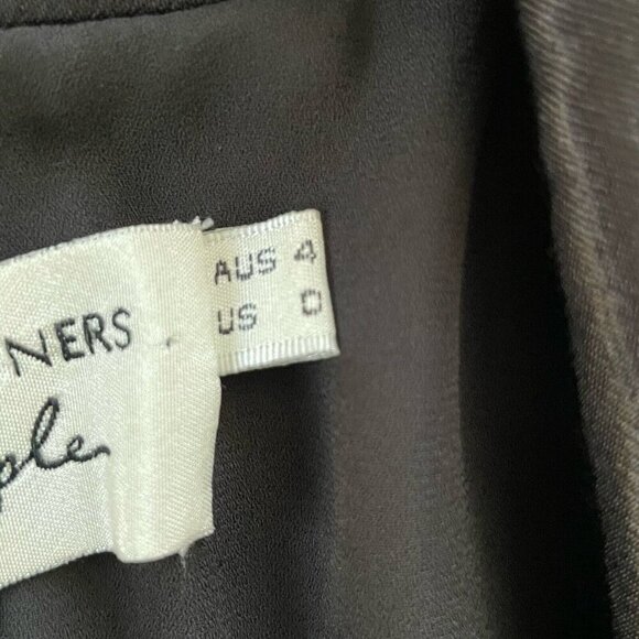 Fame and Partners x Free People Womens Axel Blazer Sz 0 Black Satin Oversized - Picture 11 of 11